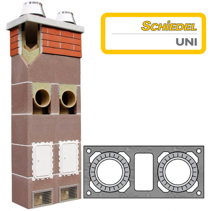 Schiedel UNI дымоход двуходовой с вентканалом