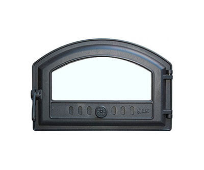 Чугунная топочная герметичная дверка со стеклом LK 324