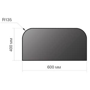 Лист предтопочный 400х600х2 R 135