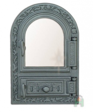  0309 Дверца со стеклом и зольником с шибером FPM1R