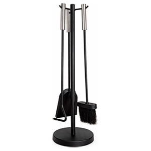 Набор каминный EVEREST K239-XB никель/черный (15*15*56см)