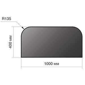 Лист предтопочный 400х1000х2 R 135