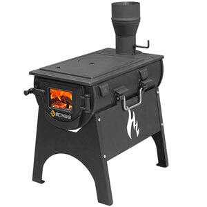 Печь "Везувий Travel" (из чугуна) на подставке